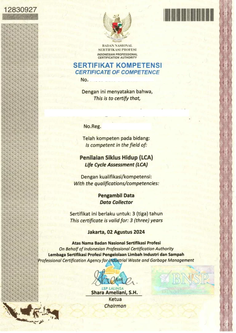 Sertifikat LCA