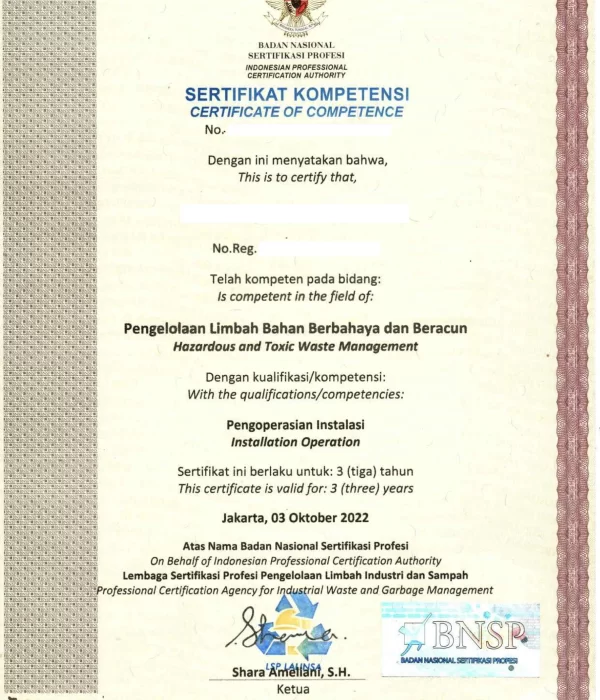Sertifikat Limbah B3